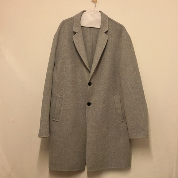 Zara Man wool blend blazer coat jacket notch collar light grey XL - Picture 3 of 8
